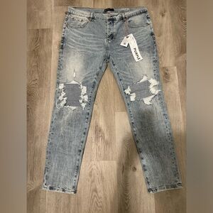 purple brand blue distressed jeans